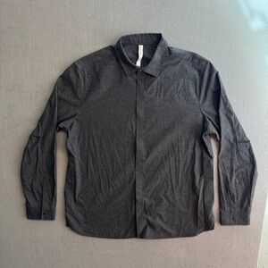 Lululemon Snap Button Shirt XXL Men's Long Sleeve Gray Woven Comfort Preppy